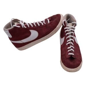 NIKE Blazer Mid 77 High Top Team Red White Suede Sneakers DC8248-600 - Youth 6.5